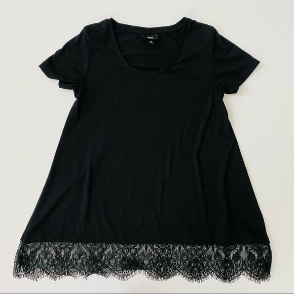 Mossimo | @ Eyelash Lace Trim A-line T-shirt S - Picture 1 of 5